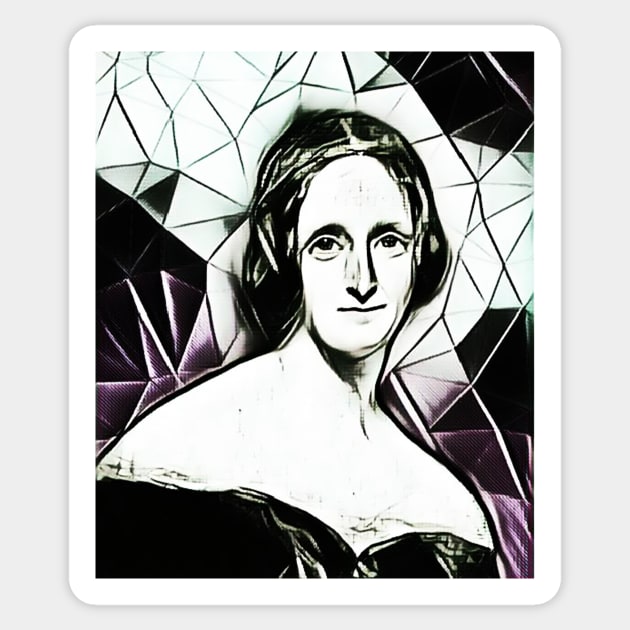 Mary Shelley Black and white Portrait | Mary Shelly Black and white artwork 5 Sticker by JustLit